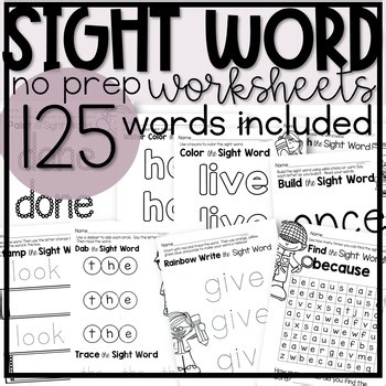 FUN Sight Word Practice Review Activities for Morning Work or Centers No Prep