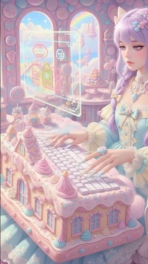 Kawaii Cotton Candy Keyboard ASMR 🍰✨ | Typing in a Sweet & Dreamy Candy Wonderland!