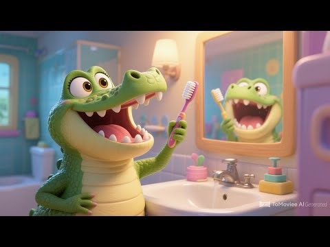 Crocodile Brushing Teeth Song – Fun Kids Morning & Bedtime Routine for Toddlers