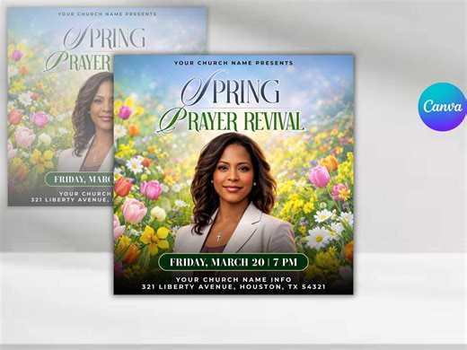 Spring Prayer Revival Church Flyer Template, Editable Ministry Event (digital Download) - Etsy