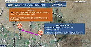 Weekend Construction: Closure on Loop 101, and lanes reduced on I-10