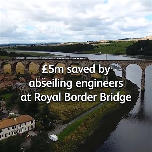 👷 🌉 Fearless abseiling engineers helped us save £5m while repairing Royal Border Bridge in Northumberland last year. There was no need for expensive scaffolding and they got the job done quicker: 👉 https://www.networkrail.co.uk/industry-and-commercial/efficient-and-dependable-partner #Efficiency #RoyalBorderBridge | Network Rail