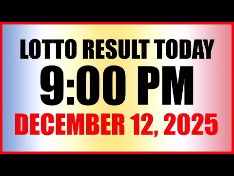 Lotto Result Today 9pm Draw December 12, 2025 Swertres Ez2 PCSO