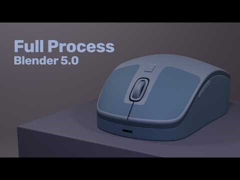 Computer Mouse — Blender 5.0 Modeling Process