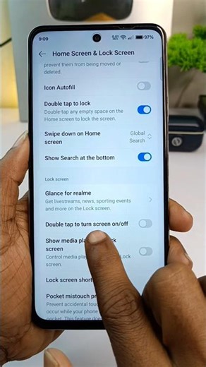 How to enable double tap screen on off in Realme phone