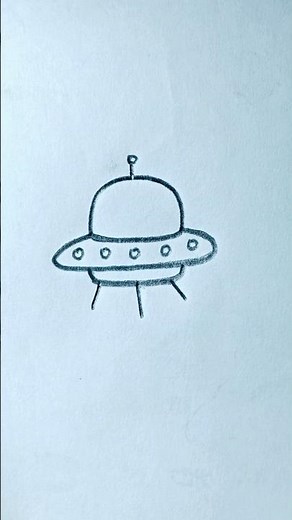 UFO 🛸 alien spaceship drawing #UFO #spaceship #drawing #simple #art #shorts