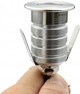 YASHIDA MINI Low Voltage 12-24V DC LED Step Lights,3 Watt Recessed Outdoor LED Landscape Deck Lights for Stair, Pathway, Garden, Warm White 2700K, IP67 Waterproof Stainless Steel Aluminum