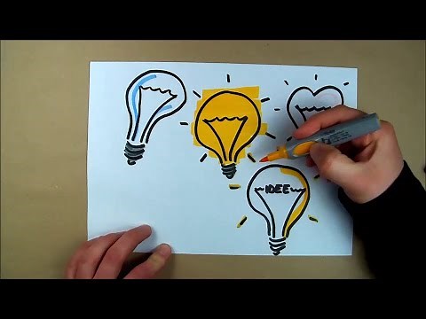 Flipchart gestalten - Eine Glühbirne - AHA!...eine Idee - Visualisieren lernen