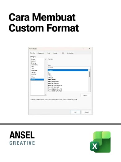 Cara Membuat Custom Format di Microsoft Excel #Trik #Tips #Microsoft #Excel #TrikExcel #BelajarExcel #TutorialExcel #RumusExcel #ExelTips #ExcelFormulas #BerbagiItuIndah #BerbagiIlmu #education #digitalcreator | Herawanah Nanna