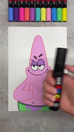 Patrick Star X-ray Effect Drawing Tutorial