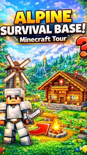 Rate this Alpine survival base 1–10 👀 #survivalminecraft #minecraftbuild #minecraftbase #minecraft