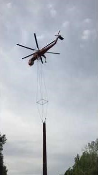 Atlantic City Electric utilizes helicopter to install steel utility poles