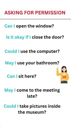 Asking for Permission in English | Easy Daily Sentences #english #englishpractice #spokenenglish