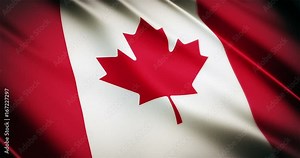 Canada realistic national flag seamless looping waving animation
