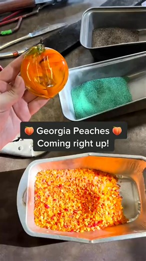 12 reactions | The best peaches come from Georgia #decaturga #atlanta #georgiapeachblowing#handmadeartble #glassart #hotglass | Leonila Lee | Facebook