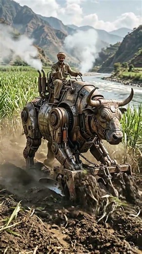 👉 AI Bull Robot Se Kheti 🚜🐂 | Smart Plowing Machine in Sugarcane Field | Future Farming India