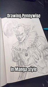 Drawing Pennywise in Manga Style #pennywise #manga #art #drawing #dessin