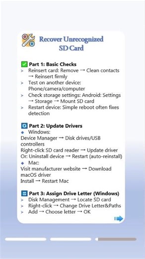 SD Card Not Recognized on on Mobile, Windows & Mac? Fix & Recover Data!#sdcard #techfix