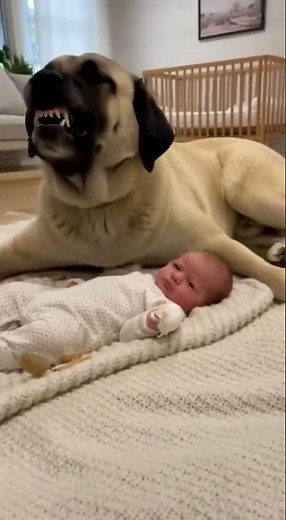 Watch This PROTECTIVE Dog Guarding a Baby