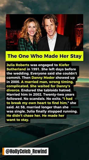 The One Who Made Her Stay.Julia Roberts and Danny Moder #story #celebrity #news