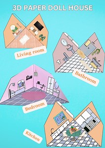 3D Paper Doll House Printable: Fine Motor Skills Activity (digital Download) - Etsy