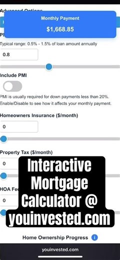 Interactive Mortgage Calculator - Free Tool