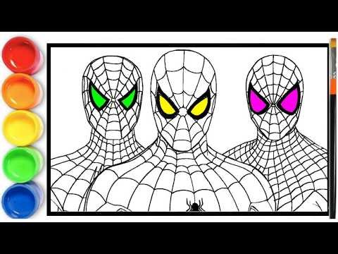 How to Draw Spider-Man - 3 Versions of Spiderman - Spider-man Coloring Pages | Spiderman Coloring