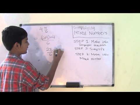 6th Grade Math Simplifying Mixed Numbers