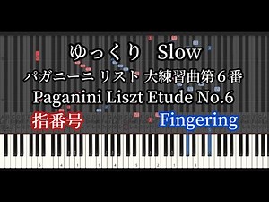 Paganini Liszt Etude No.6 Slow Piano Tutorial【MIDI】