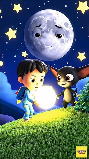 The Moon Who Lost Its Light | Kids Cartoon Story | Magical Bedtime Cartoon for Children #shorts