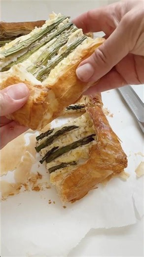 Asparagus pie. Full recipe in the descrption