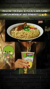 PRIA INI TERJEBAK DI PULAU & BERJUANG UNTUK MEMBUAT MIE SENDIRI?! 🏝️🍜😵‍💫 | Esterviona #shorts