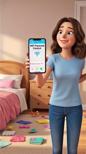 Mom Controls the WiFi 😆 | Mom vs Daughter 3D Cartoon Short#shorts#3Dcartoon#momvsdaughter#wifi