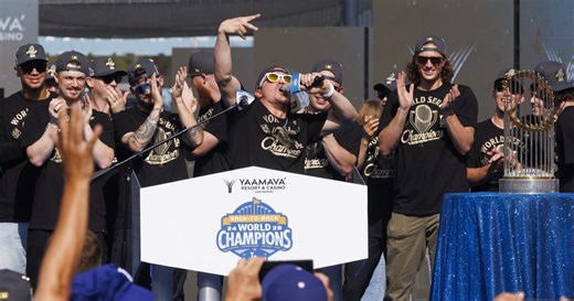 ‘Back-to back, baby!’ Los Angeles Dodgers’ victory parade fills downtown with fans