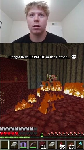I Forgot Beds EXPLODE in the Nether... 💀 #minecraft #minecraftshorts #shorts