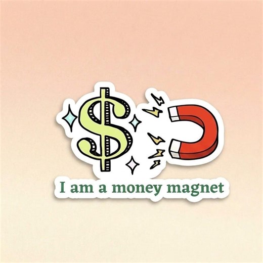I Am A Money Magnet Sticker, Manifestation Decal, Law of Attraction, Wealth Affirmation, Water Bottle Sticker, Laptop Decal, Vision Board - Etsy