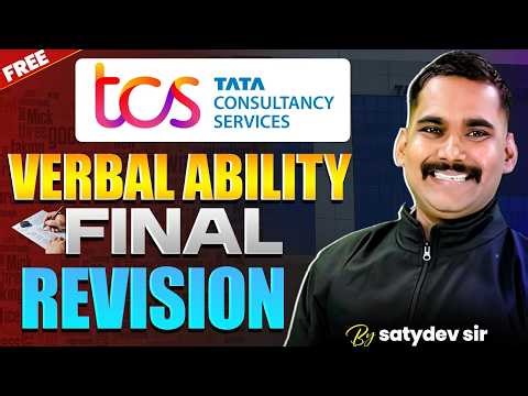 TCS NQT Final Revision Verbal Ability | TCS NQT Verbal Ability