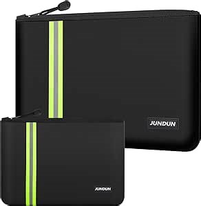 Upgraded Fireproof Document Bag(2200℉),2 Pack(14 x 10" and 10.6 x 6.7") Waterproof and Fireproof Money Bag with Reflective Strip,Fire Safe Bag Storage for A4 Documents,Cash,Passport,Valuables