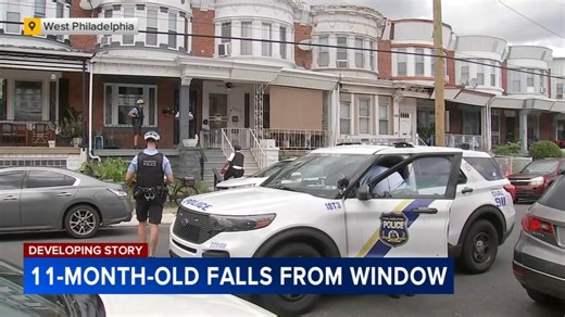 Toddler falls from second-story window in West Philadelphia