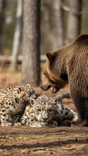 Grizzly Bear Rescues Snow Leopard Family From Deadly Quicksand! #animals #rescue #wildlife | Paul Roland Bene