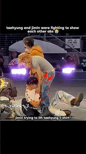 jimin dying to show taehyung abs to fans in the live concert