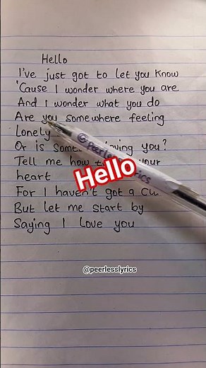 Hello song by Lionel Richie #hello #lionelrichie #lyrics