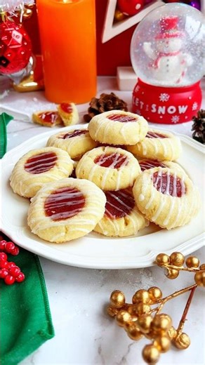Thumbprint Cookies Recipe 🎄🍓✨