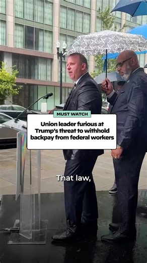 Not even the rain could put out this union leader's fire. Listen in as he calls out the Trump administration for threatening to withhold back pay for federal workers once the shutdown is eventually over. | Dogwood
