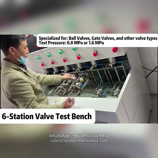6-Station Valve Test Bench | Ball, Gate & Globe Valve Testing Machine