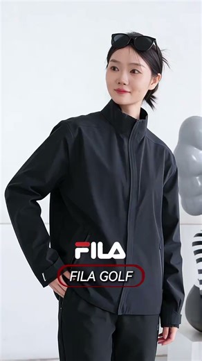 FILA 斐乐太空栖二合一男上衣两件套26春新款高尔夫运动防水透湿外套 深黑-BK L 175/96A/L