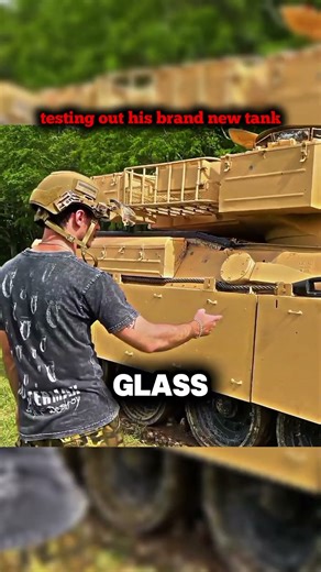 testing out his brand new tank