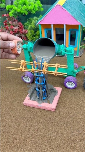 😱 Mini Tractor Making Cement Pillar | Amazing Real Working DIY Machine #shorts #youtubeshorts