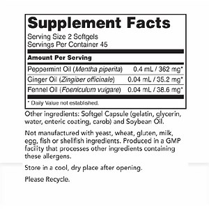 Pure Peppermint Oil Capsules for Healthy Digestion & Bloating Relief