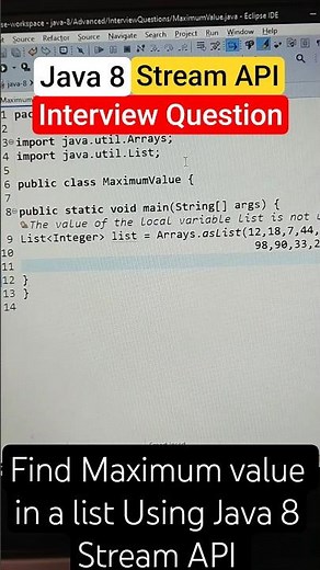 Java 8: Find the Maximum Value in a List (in One Line!) 🥇#shorts